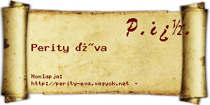 Perity Éva névjegykártya